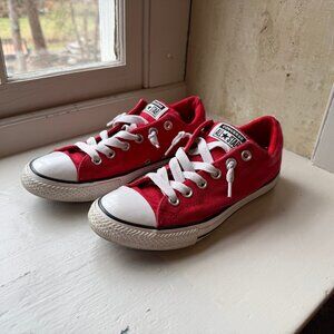 Converse All Star Low Top Red Canvas Sneakers Size 7